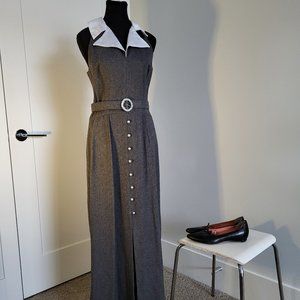 Vintage wool long formal dress with jacket